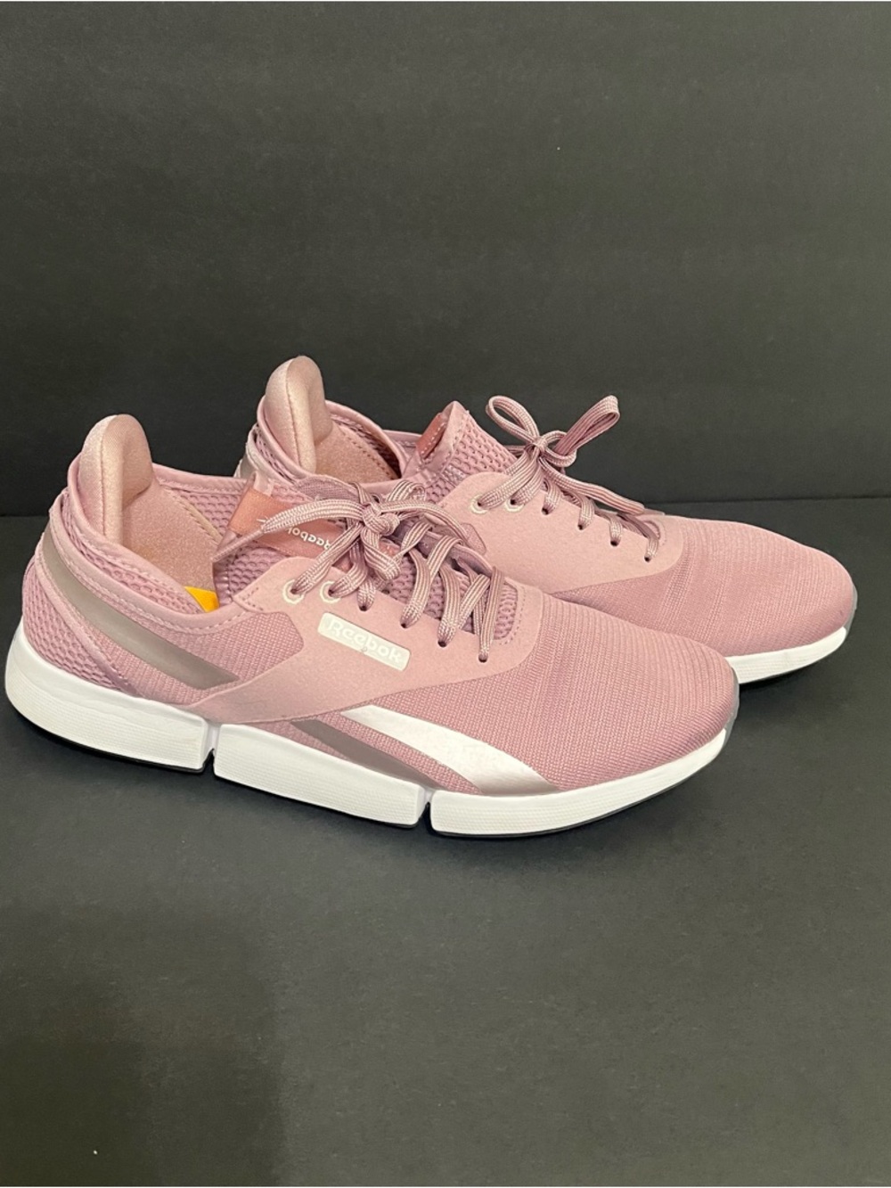 Reebok Women's Dusty Pink Lace-Up Athletic Shoes with White Soles